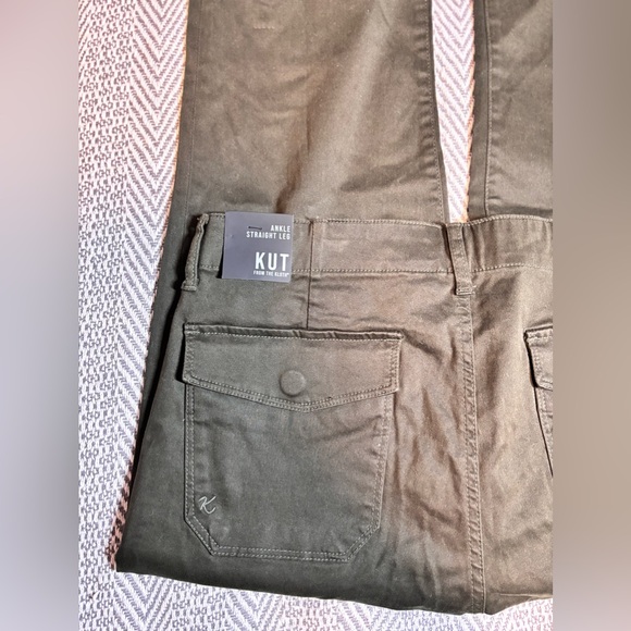 KUT from the Kloth | Ankle Straight Leg Pants in Green | Sz 12 - Picture 8 of 11